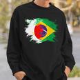 日本とブラジルのdnaヘリテージフラッグ 長袖tシャツ スウェットシャツ 彼への贈り物