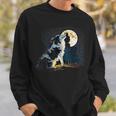月に吠える美しいボーダーコリー犬 スウェットシャツ 彼への贈り物