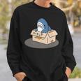 箱入りサメ 長袖tシャツ スウェットシャツ 彼への贈り物