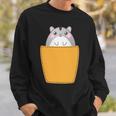 胸ポケットにハムスター 長袖tシャツ スウェットシャツ 彼への贈り物