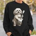 面白いtシャツ シーズー 犬 ギター イヌ メンズ 犬好き グッズ かわいい おもしろ 面白い 服 ネタ スウェットシャツ 彼への贈り物