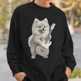 面白いtシャツ ポメラニアン 犬 ギター イヌ メンズ 犬好き グッズ かわいい おもしろ 面白い 服 ネタ 長袖tシャツ スウェットシャツ 彼への贈り物