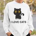 I Love Cats シャツ キュート 黒猫好き キッズ 子猫 スウェットシャツ 彼への贈り物