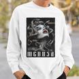 Medusa Backprint 女神の蛇 ギリシャ神話 バックプリント メデューサ 長袖tシャツ スウェットシャツ 彼への贈り物
