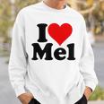 アイ・ラブ・ハート・メル・メルビン・メラニー・メリンダ・メリッサ・メロディ スウェットシャツ 彼への贈り物