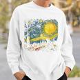 カエル 星月夜 面白い カエル ゴッホ 美的アート ミーム スウェットシャツ 彼への贈り物