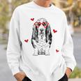 バセットハウンド ハートグラス バレンタインデー 犬 ママ スウェットシャツ 彼への贈り物