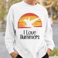 レトロ ヴィンテージ サンセット 2024 I Love Hummers コリブリ ハチドリ スウェットシャツ 彼への贈り物