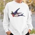 レトロ レディース ヴィンテージ メンズ ツバメ タトゥー デザイン スウェットシャツ 彼への贈り物