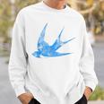 古びたツバメの青い鳥 シルエット 鳥 鳥 イラスト スウェットシャツ 彼への贈り物