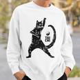 太極拳の練習をしている陽気な猫 陰陽 長袖tシャツ スウェットシャツ 彼への贈り物