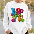 明るくカラフルな愛と平和 ピースサイン フラワートップ スウェットシャツ 彼への贈り物
