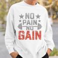 裏面にプリント No Pain No Gainign No Pain No Gain Meme スウェットシャツ 彼への贈り物