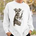 面白いtシャツ シュナウザー 犬 ギター イヌ メンズ 犬好き グッズ かわいい おもしろ 面白い 服 ネタ スウェットシャツ 彼への贈り物