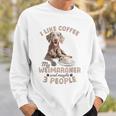 面白いワイマラナー犬私はコーヒーが好き、ワイマラナーと多分。 スウェットシャツ 彼への贈り物