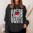 Abcのhiおかしいこんにちはアルファベット学生教師グリーティング スウェットシャツ 彼女への贈り物