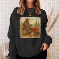 Bigfoot Driving Tractor Sasquatch Farmer Farming Sweatshirt Unisex Gifts for Her