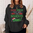 Dear Santa They Are The Naughty Ones Christmas Pajamas Sweatshirt Gifts for Her