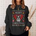 French Bulldog Santa Hat Frenchie Dog Ugly Christmas Sweater Sweatshirt Gifts for Her