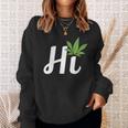 Hi Hello マリファナの葉 ハッピーファニー大麻 ウィード パイナップル スウェットシャツ 彼女への贈り物