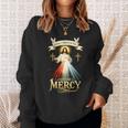 Jesus I Trust In You 神の慈悲 カトリック クリスチャン イエス 長袖tシャツ スウェットシャツ 彼女への贈り物
