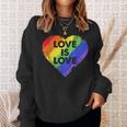 Lgbt Love Is Lovetシャツレトロハートゲイレズビアンプライド月間 スウェットシャツ 彼女への贈り物