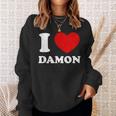 I Love Damon I Heart Damon 面白い名前 Damon スウェットシャツ 彼女への贈り物