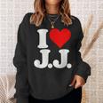 I Love Heart JJ Jj J J イニシャル スウェットシャツ 彼女への贈り物