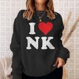 I Love Nk Initials I Heart NK First Last Name N K スウェットシャツ 彼女への贈り物