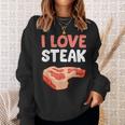 I Loveteak おもしろステーキ バーベキューグリルステーキ スウェットシャツ 彼女への贈り物