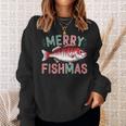 Merry Fishmas Bass Fishing Ugly Christmas For Anglers Sweatshirt Gifts for Her
