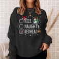 Naughty Nice Redhead Christmas Pajamas Santa Hat Xmas Sweatshirt Gifts for Her