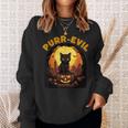 Purr-Evil お化け猫 ハロウィン スウェットシャツ 彼女への贈り物