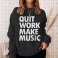 Quit Work Make Music 半袖 スウェットシャツ 彼女への贈り物