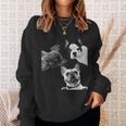 Sneaky フレンチブルドッグ ドッグ ドッグ フレンチ ポッキング ヘッド フェイス 長袖tシャツ スウェットシャツ 彼女への贈り物