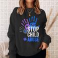 Stop Child Abuse 児童虐待をやめなさい スウェットシャツ 彼女への贈り物