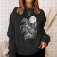 Three Horse Moon Día De Los Muertos Skeleton Horse Sweatshirt Unisex Gifts for Her