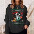 Ugly Christmas Astronaut Riding Rocket Santa Hat Tree Sweatshirt Gifts for Her