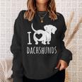 Wiener Dog ダックスフンド 犬 ペット愛好家 I Love Dachshunds スウェットシャツ 彼女への贈り物