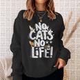 「No Cats No Life」 母の日 バレンタインデー 猫 母 スウェットシャツ 彼女への贈り物