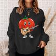 おもしろギタリスト トマト 演奏 ギター ミュージシャン トマト ギター スウェットシャツ 彼女への贈り物