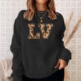 かわいい 文字 Lv イニシャル 名前 ヒョウ チーター動物 長袖tシャツ スウェットシャツ 彼女への贈り物