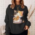 わがまま猫 ピザねこ ラーメン好き かわいい おもしろ マンガ スウェットシャツ 彼女への贈り物