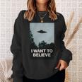 エイリアンufoアパレル「I Want To Believe」 長袖tシャツ スウェットシャツ 彼女への贈り物