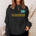 カザフスタン、カザフスタンの国旗、カザフスタンの国旗 長袖tシャツ スウェットシャツ 彼女への贈り物