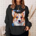 コーギー・ポートレート キュビズム・アート スウェットシャツ 彼女への贈り物