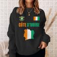 コートジボワール国旗 コートジボワール地図 スウェットシャツ 彼女への贈り物