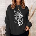 サングラス付きゼブラ おもしろゼブラ スウェットシャツ 彼女への贈り物