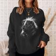 スカンクの肖像画 黒と白の動物愛好家 スウェットシャツ 彼女への贈り物