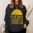ステイゴールド 太陽 レトロ風 ストライプ 力強さ スウェットシャツ 彼女への贈り物